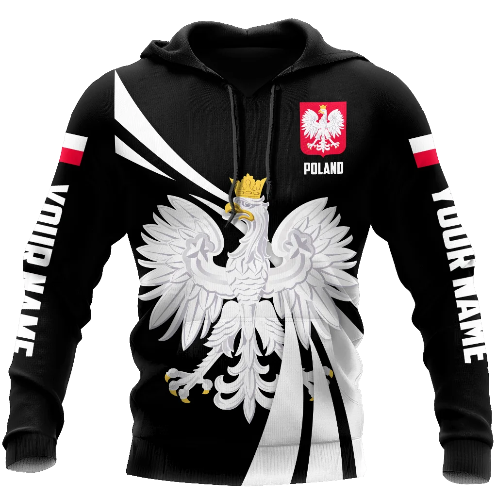 

Men's Hoodie 2021 Fashion Casual Home Sweater 3D Printing Polish Flag Pullover Personalized Street Oversized Jacket 002