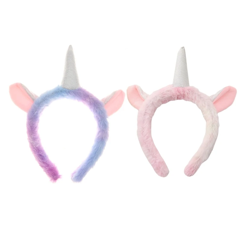 

Повязка на голову с мультяшным единорогом и животными, ободок для волос, тиара, аксессуары для волос для праздничного костюма