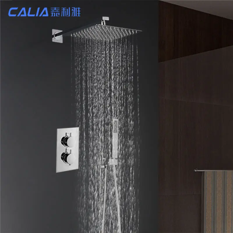 Набор для душа с термостатом медная душевая панель Водопад в форме цветка