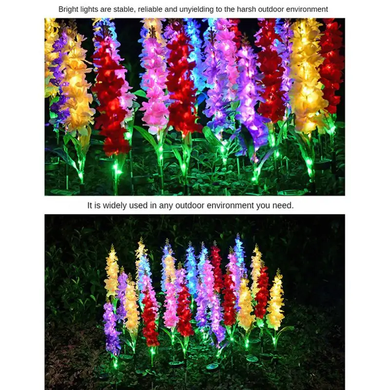 Фонарик на солнечной энергии водонепроницаемый солнечный свет фиалки садовые