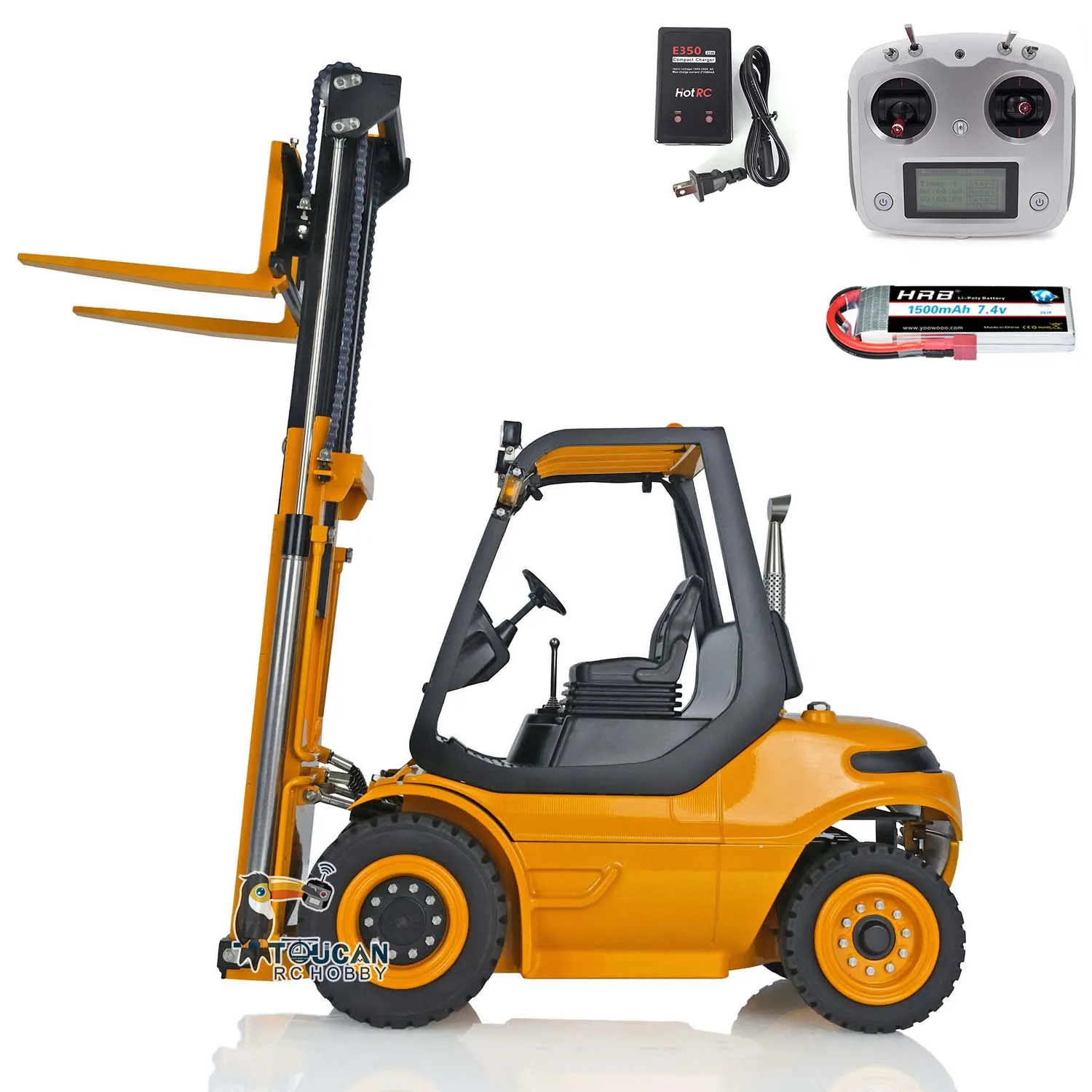 1/14 LESU RC гидравлический вилочный погрузчик электрический окрашенный автомобиль