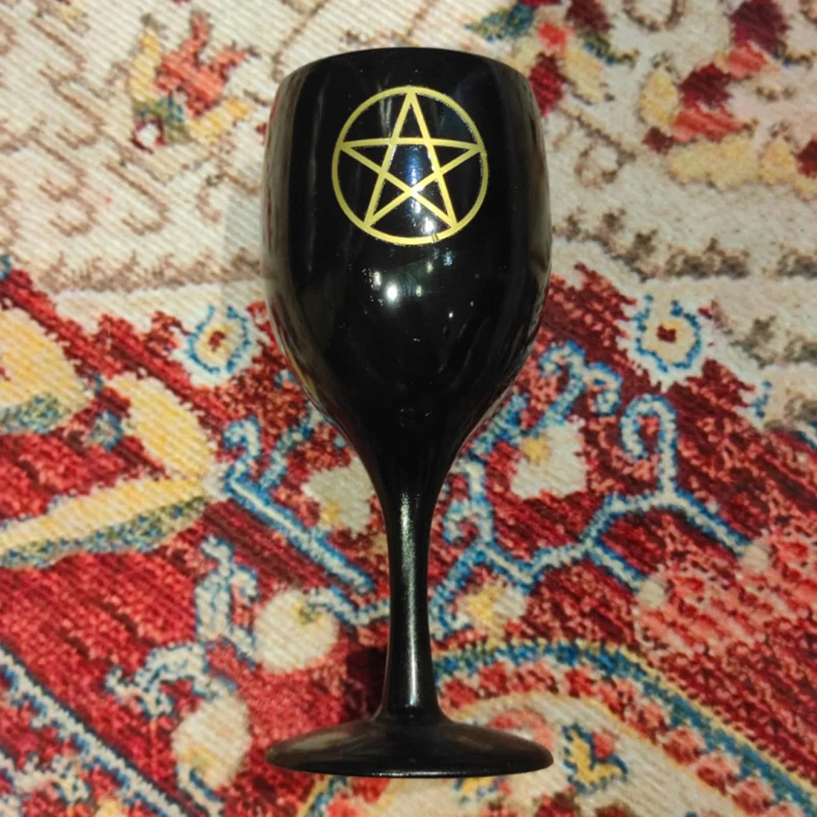 

Vintage Handmade Chalice Vintage Hand-made Goblet Engraving Pentagram Pattern Resin Cup Gift Ideas Of For Tarot Lover Witchcraft