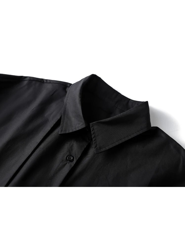 Рубашка женская однобортная оверсайз Готическая блузка черного цвета с длинным