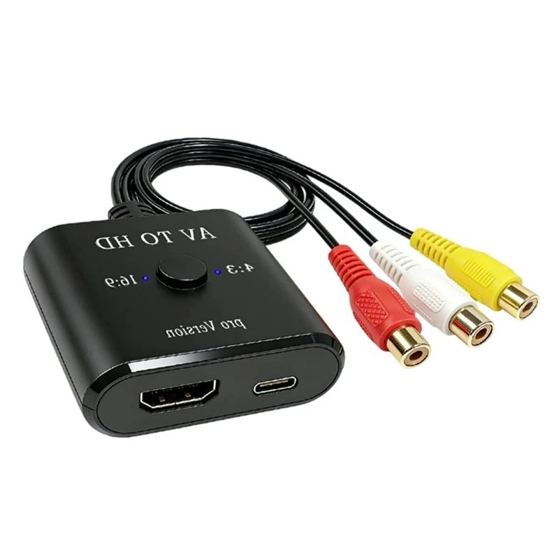 Фото A72Z для PS2, VCR, DVD, STB, мониторов, совместимый с 1080P, AV-HDMI видеоконвертер, аудио-видео адаптер RCA-HDTV №1