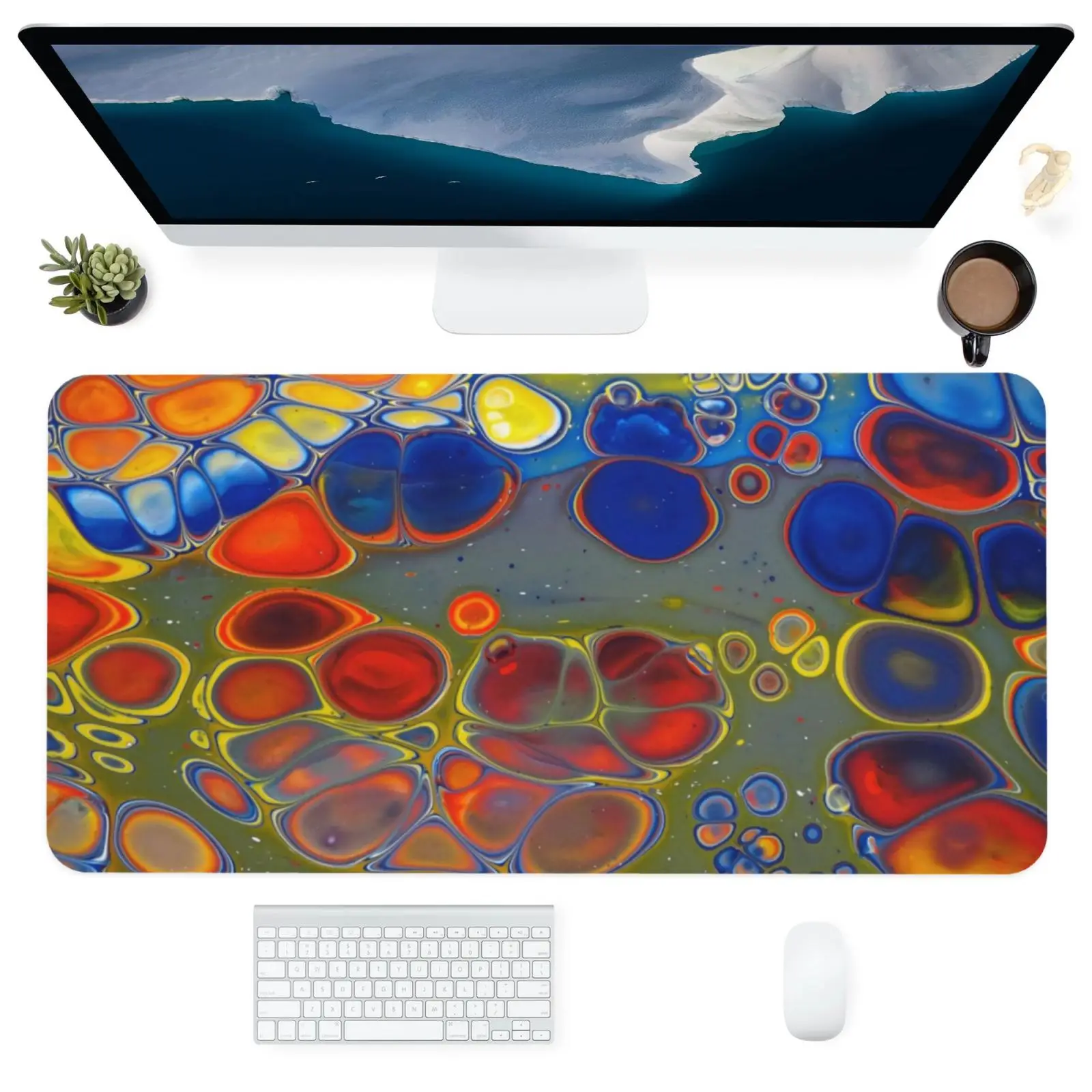 

Computer Office Mouse Pad Keyboards Accessories Large Square Washable Personalized Desk Pads Mats Colorful Bubbles 400x900MM XXL