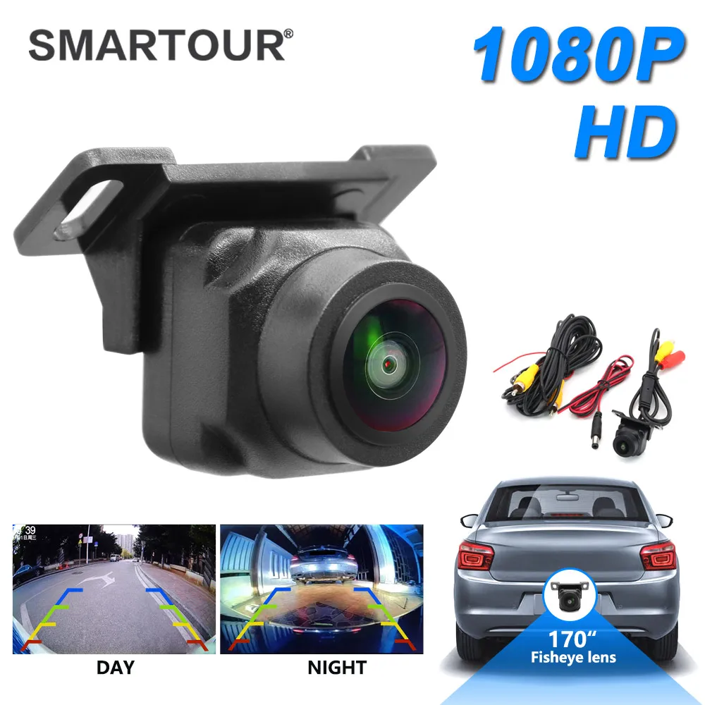 СМАРТУР 170 ° HD 1080P Автомобильная камера заднего вида Автомобильный обратный
