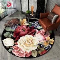 bubble kiss modern style round carpets for living room colorful 3d flowers pattern rugs home decor customized bedroom floor mat