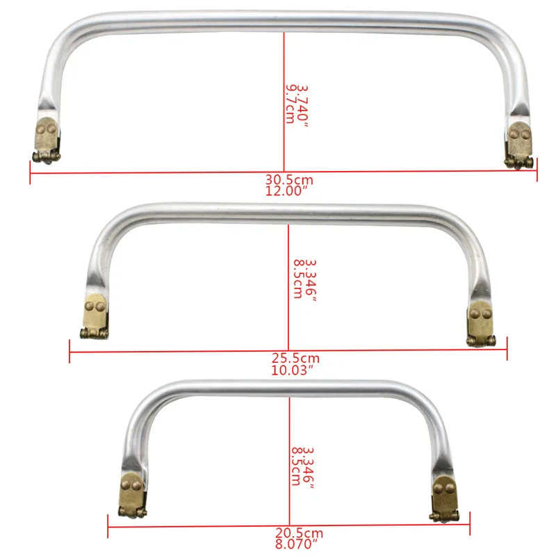 Wholesale 10PCS 20cm 25cm 30cm Doctor Metal Bag Frame Handle For Bag Handbag DIY Sewing Aluminum pipe hinge