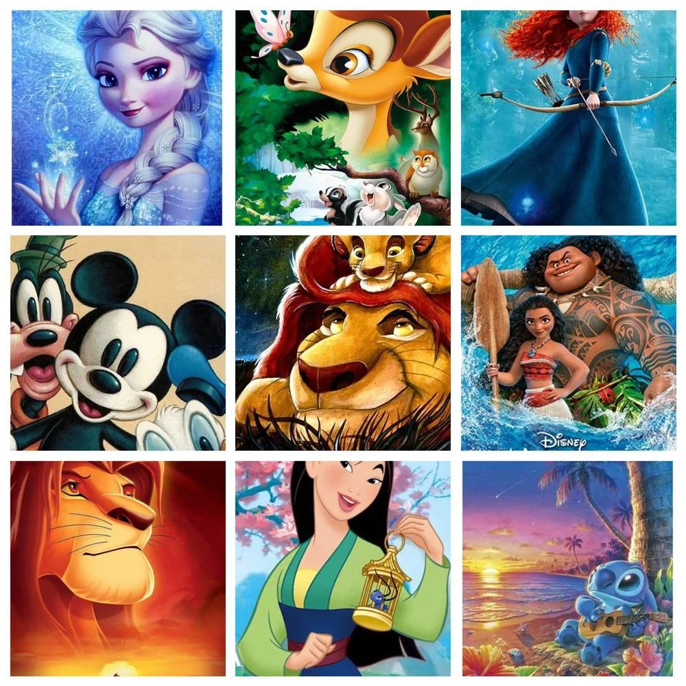 

Disney 5D DIY Diamond Painting Princess Winnie The Pooh Cross Stitch Set Hand Inlaid Children's Room Home Wall Art Decoration