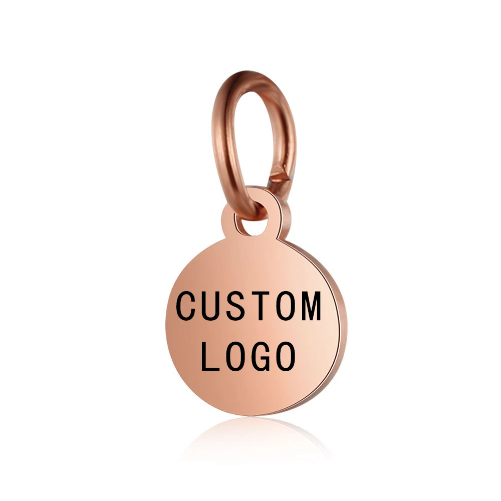 30pcs Laser Engraved Logo Tags Stainless Steel Circle Tag  6mm-25mm  Round Charm Engravable Pendants for Jewelry Making
