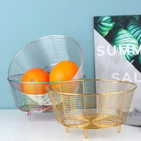 1pc stainless steel fruit and vegetable fruit basket kitchen tools washing vegetable round row fruit plate simple storage basket