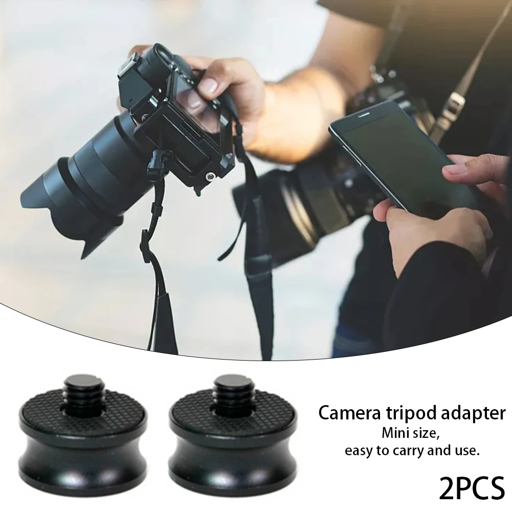 

2pcs Black Monopod Tripod Adapter 1/4inch To 3/8inch Camera Accessories Photo Screw Converter Aluminum Alloy Durable Ballhead