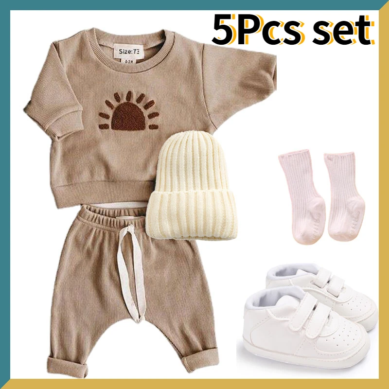 

Летняя одежда для мальчиков, Весенняя повседневная одежда для маленьких мальчиков и девочек, топы + свободные брюки, Одежда для новорожденных девочек, наряд