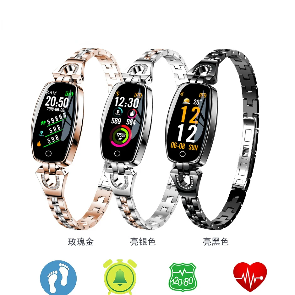 

New Smart H8 Bracelet Heart Rate Blood Pressure Pedometer Waterproof Fitness Activity Tracker H1 H2 Smart Bracelet Band Best Hot