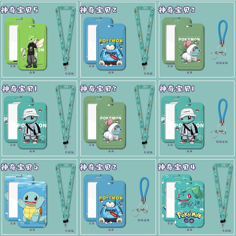 

Pokemon Anime 1pcs Pikachu PVC Card Cover Kids Campus Card Hanging Neck Bag Pokemon Kawaii Children Birthday Xmas Halloween Gift