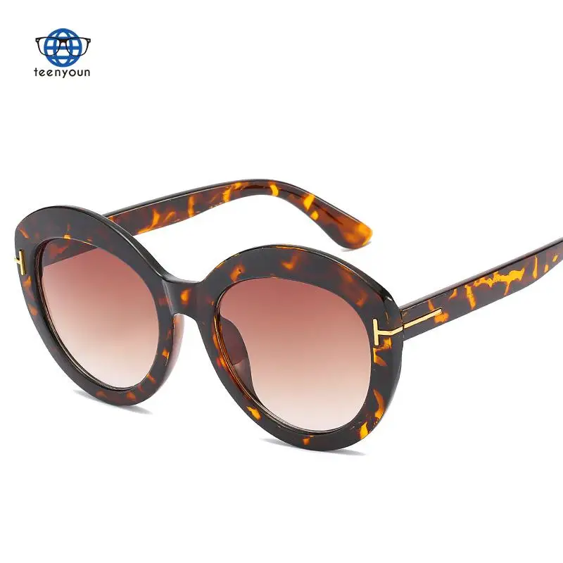 

Teenyoun новые круглые очки в стиле ретро Роскошные брендовые модные Универсальные солнцезащитные очки