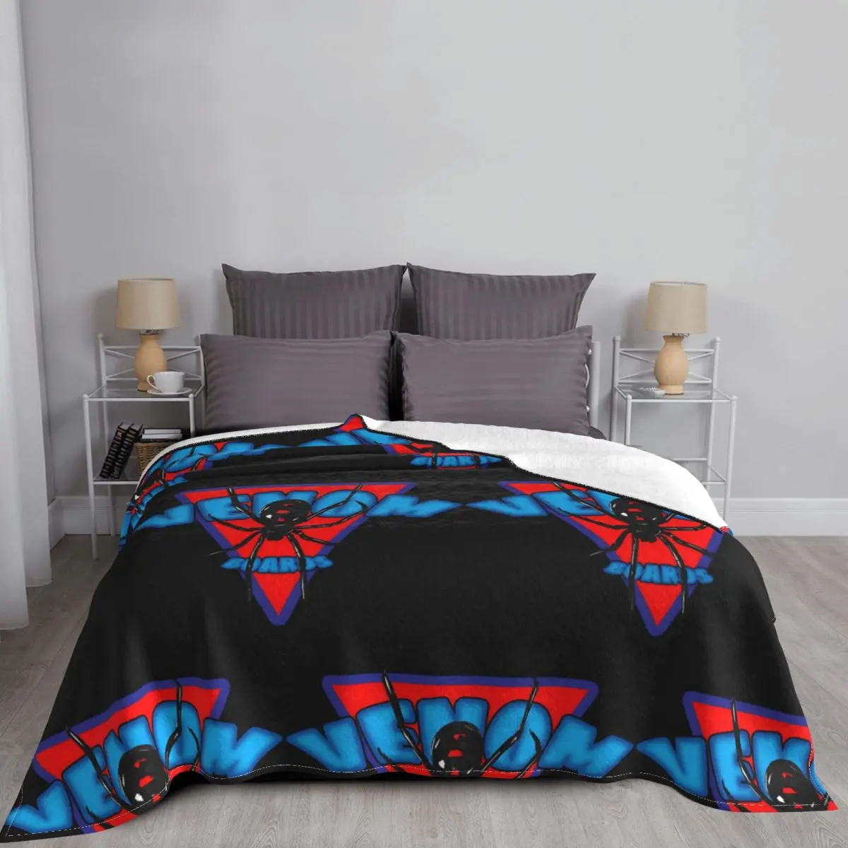 Одеяло в виде паука флисовое летнее дышащее супер теплое покрывало для дома