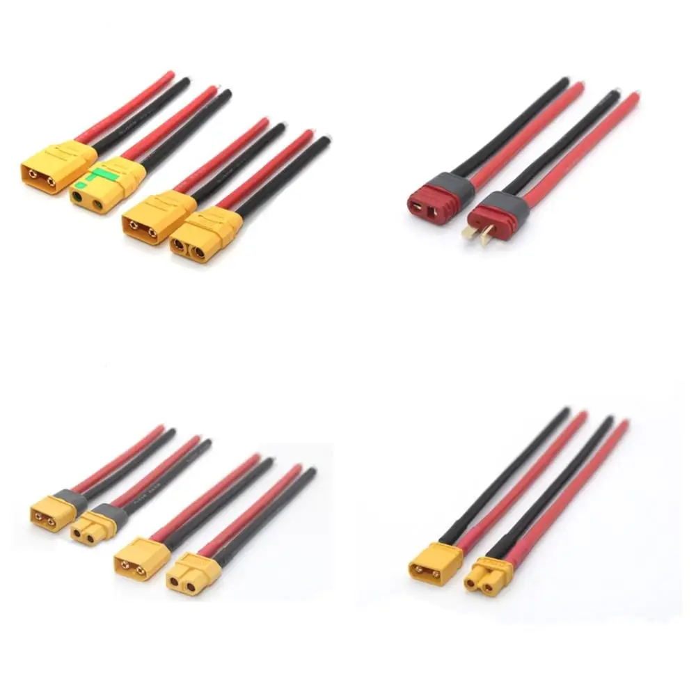 

RC Battery Cable Amass XT90 XT60 XT30 T-Plug Connector Male Female Connector plug with 10AWG 12AWG 16AWG Silicone Wire 150mm
