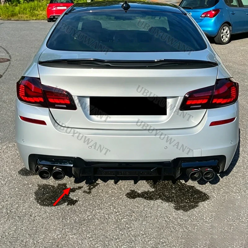 Фото Для BMW F10 F11 M-Tech Sport 2011-2016: Модифицированный черный задний спойлер-диффузор (сплиттер) для автомобиля №5