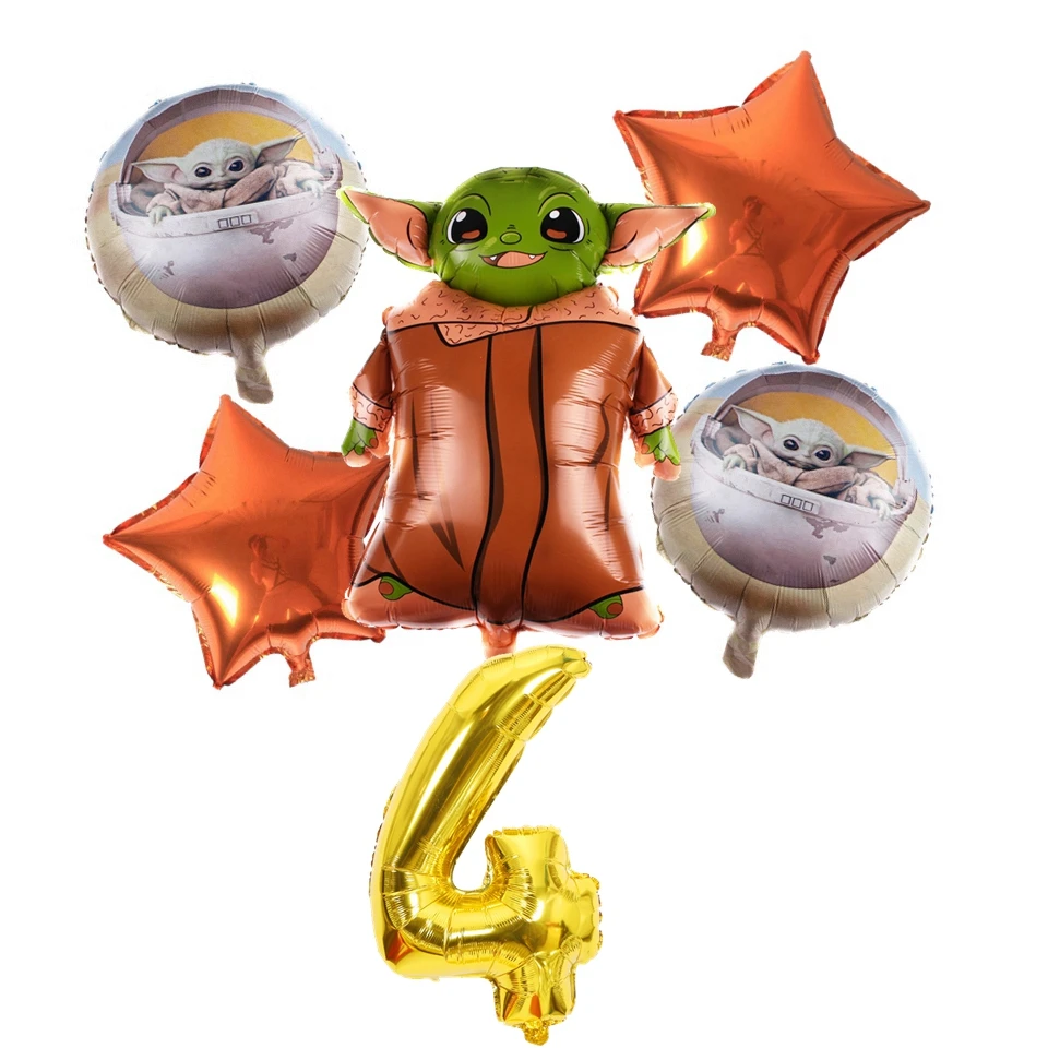 

6pcs/set Disney Star War Yoda Baby Foil Balloon 32inch Number Balloons Birthday Party Decoration Children's Toy Birthday Gift