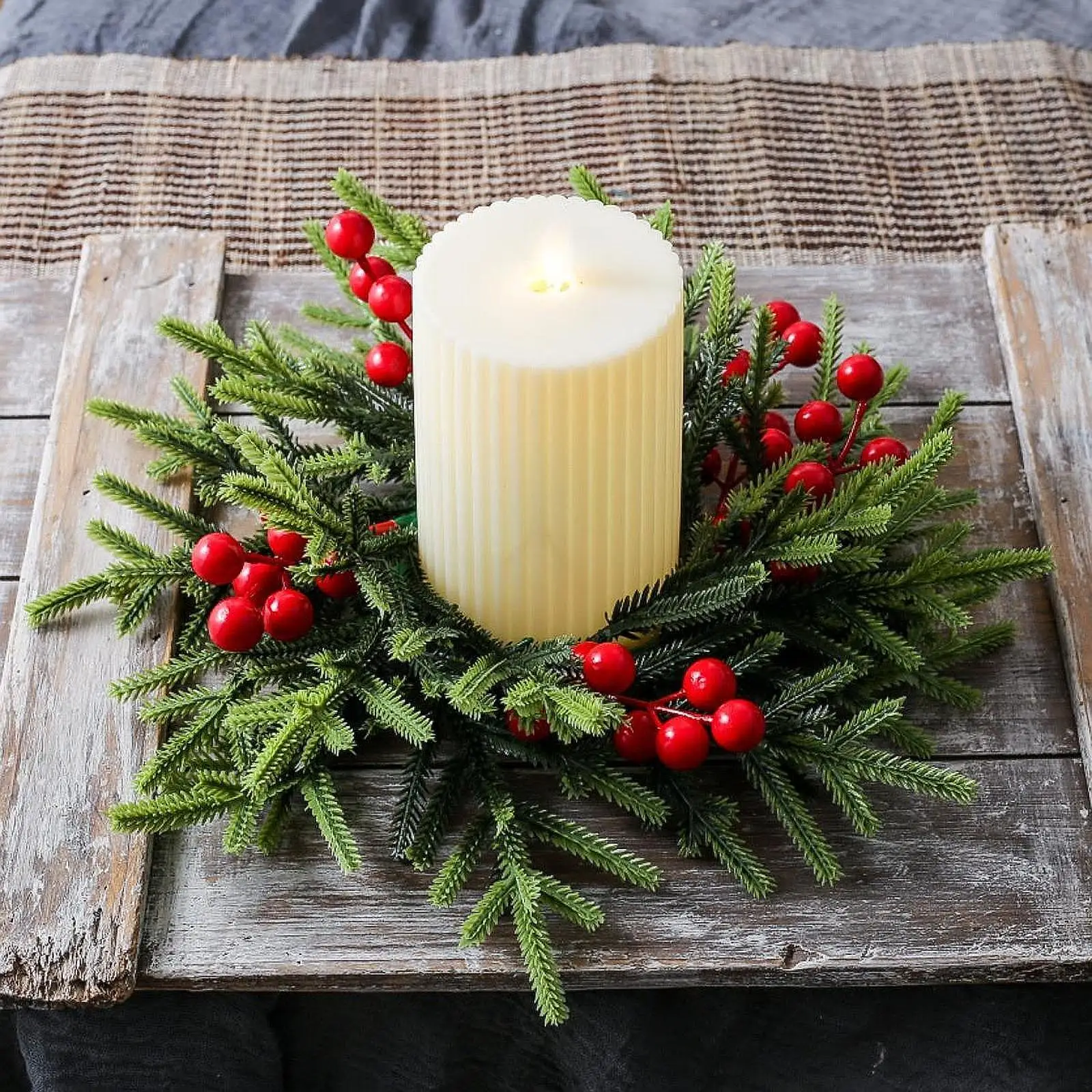 Рождественский венок-подсвечник Sunnimix пластик 3,3 дюйма