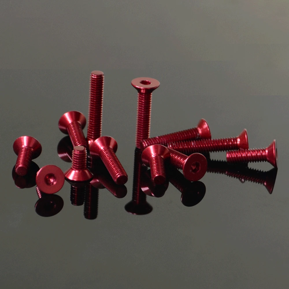 

Темно-красный M3 x 6 8 10 12 14 16 мм 7075 болты с плоской головкой из алюминиевого сплава Шестигранная розетка для модели самолета автомобиля «сдела...