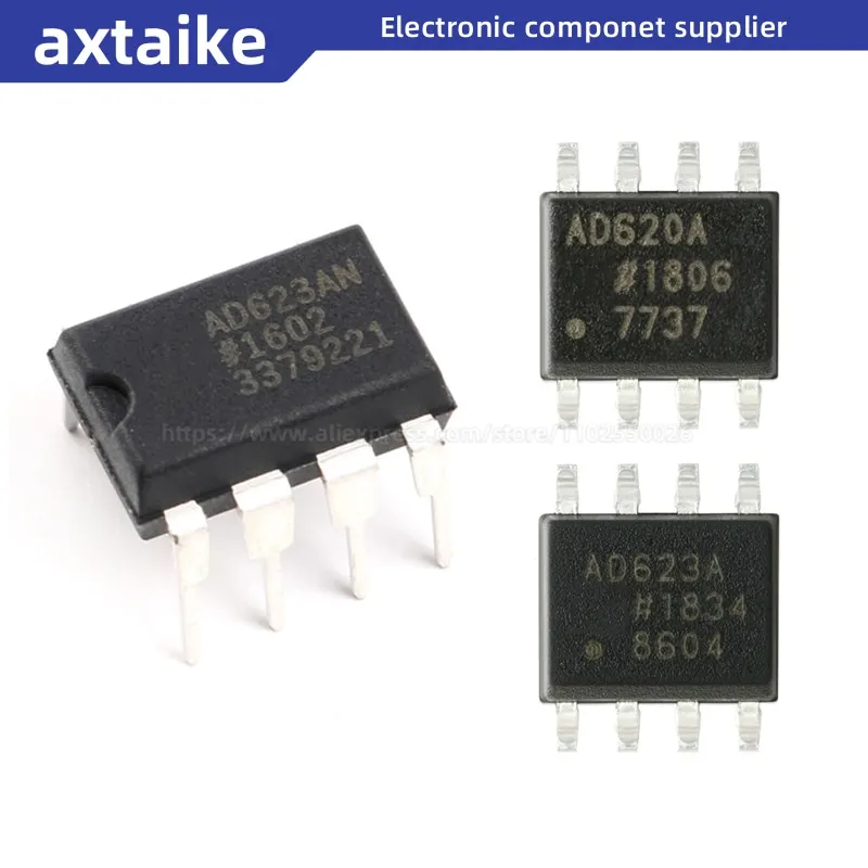 5PCS AD620ANZ AD623ANZ DIP8 AD620ARZ AD623ARZ SOIC-8 AD620AN AD620A AD623AN AD623A SMD AD623 AD620 Lnstrumentation Amplifier IC