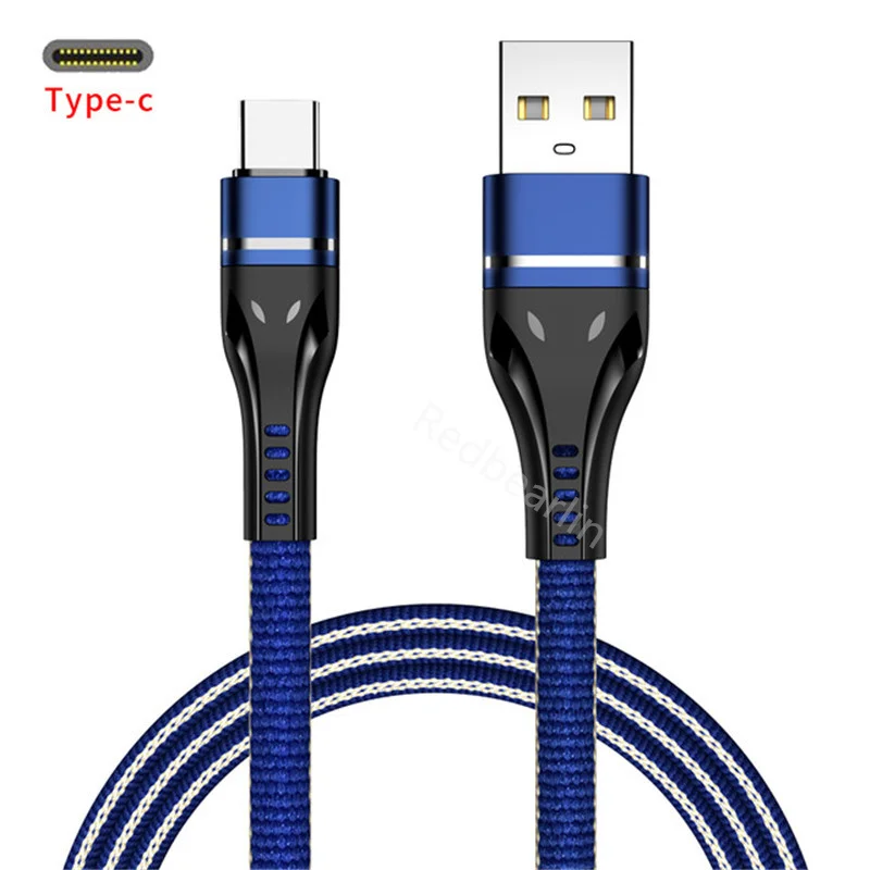 200 шт./лот 3A текстильный плетеный кабель USb Type-c Micro 1 м 3 фута для Samsung Galaxy s10 s20 Note 10 htc