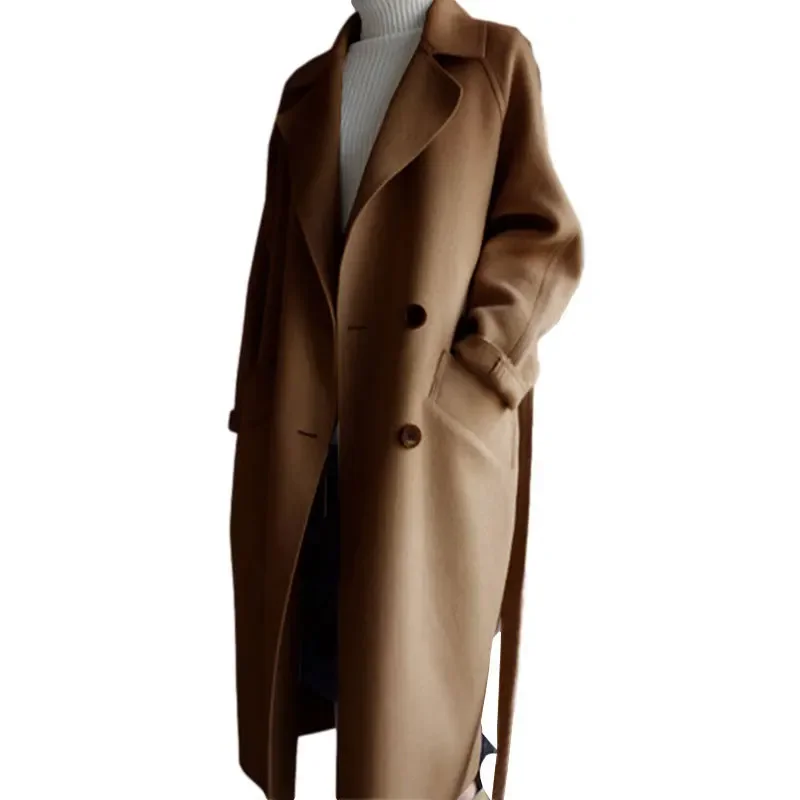 Осень 2024 новый стиль корейское пальто средней длины свободная куртка для женщин