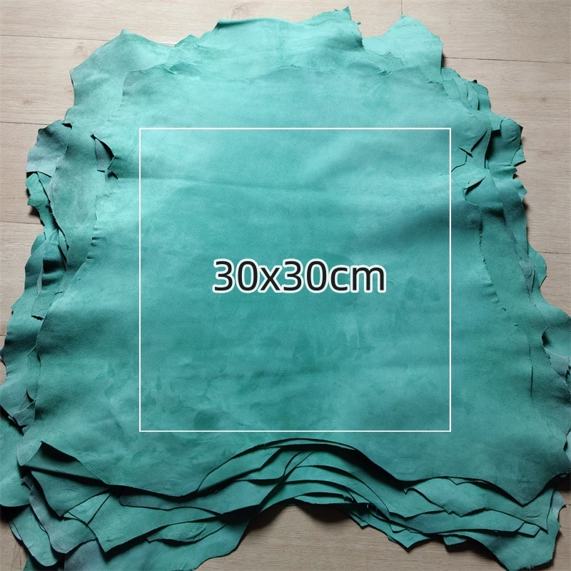 0 6/0 8 мм бирюзово-зеленая матовая овчина. Первослойная кожаная ткань. Ручная