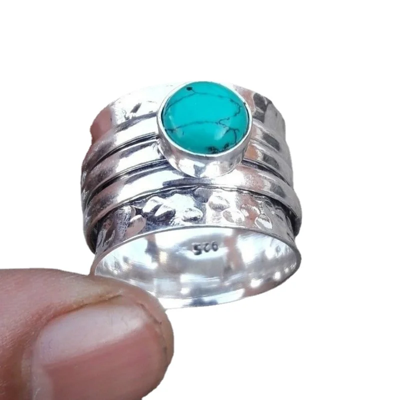 

Blue Topaz classic fashion turnbuckle beautiful jewelry ring