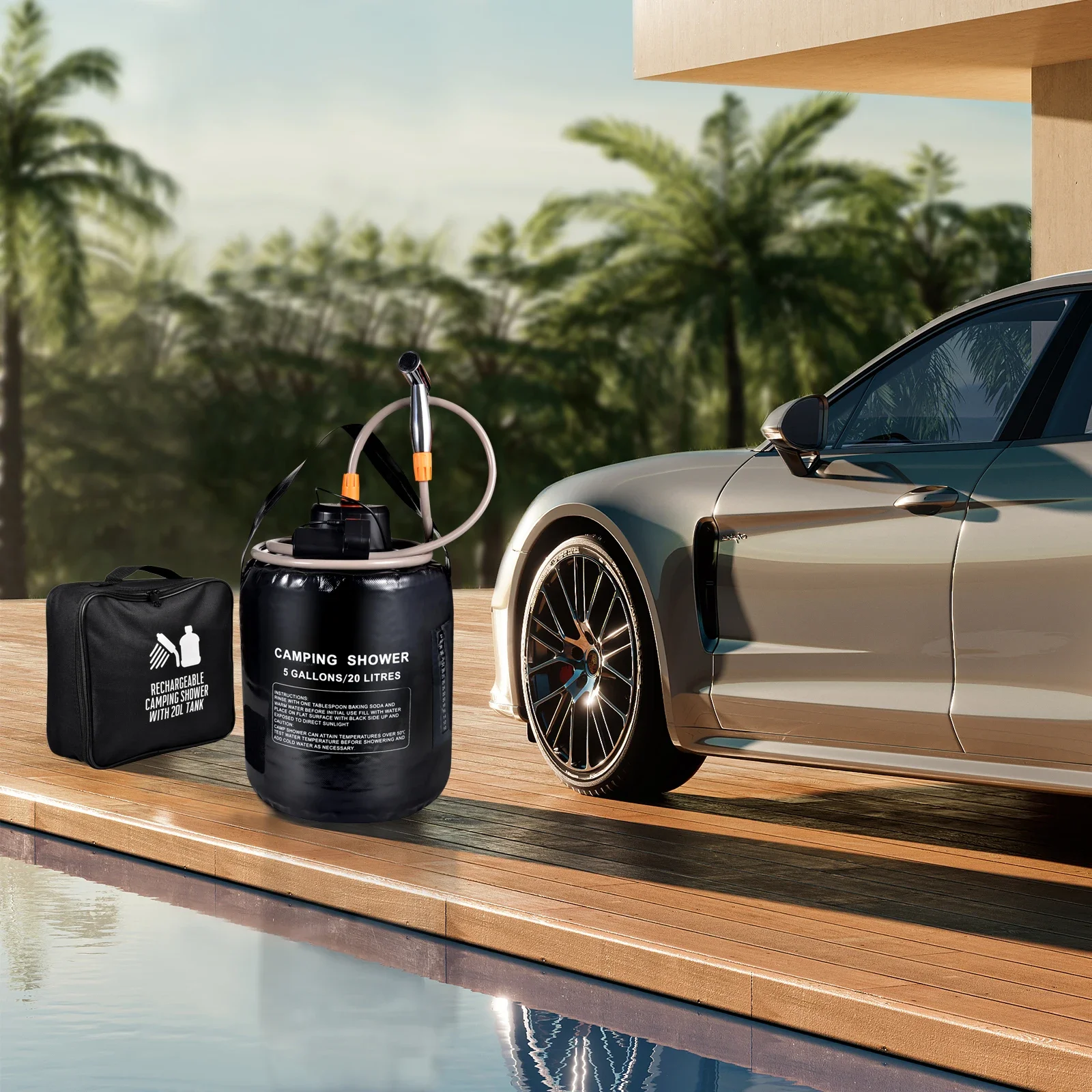 2024 Новый портативный походный душ душевой насос USB аккумуляторные батареи