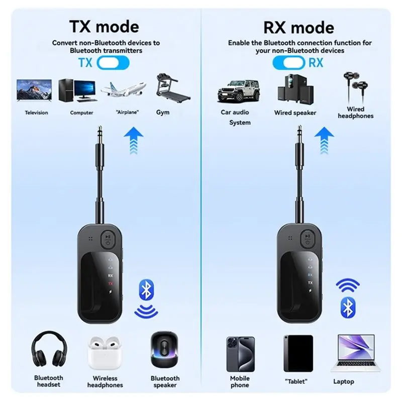 B03B-HIFI Bluetooth-аудиоприемник 2-в-1 с поддержкой нескольких устройств, 3,5 мм AUX, воспроизведением с TF-карты, Bluetooth 5. (art.: 3920d9c4cd103) - 3920d9c4cd103
