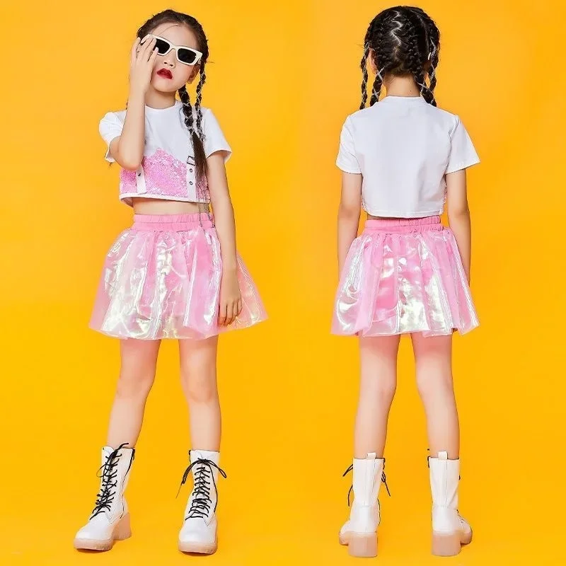 Новинка костюм для джазовых танцев с блестками детское модное платье в стиле