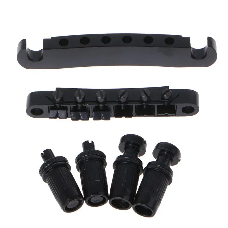 

Guitar Bridge Tailpiece Tail for LP Style Set Black
