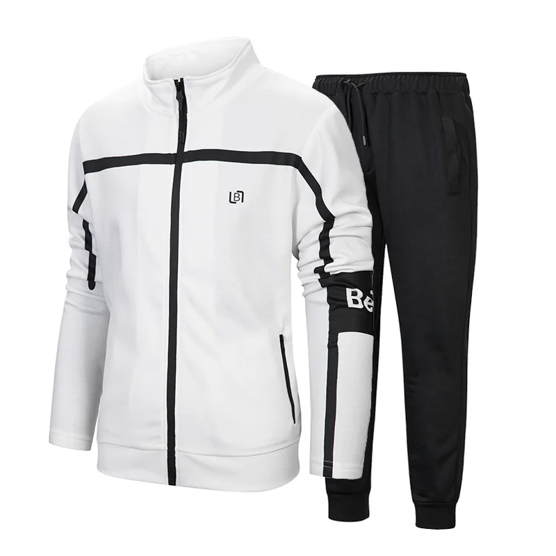 Man Clothes Sweater Suit Men's Casual  Two Piece set Loose Large Size Zipper Sweater Sports Men's Suit