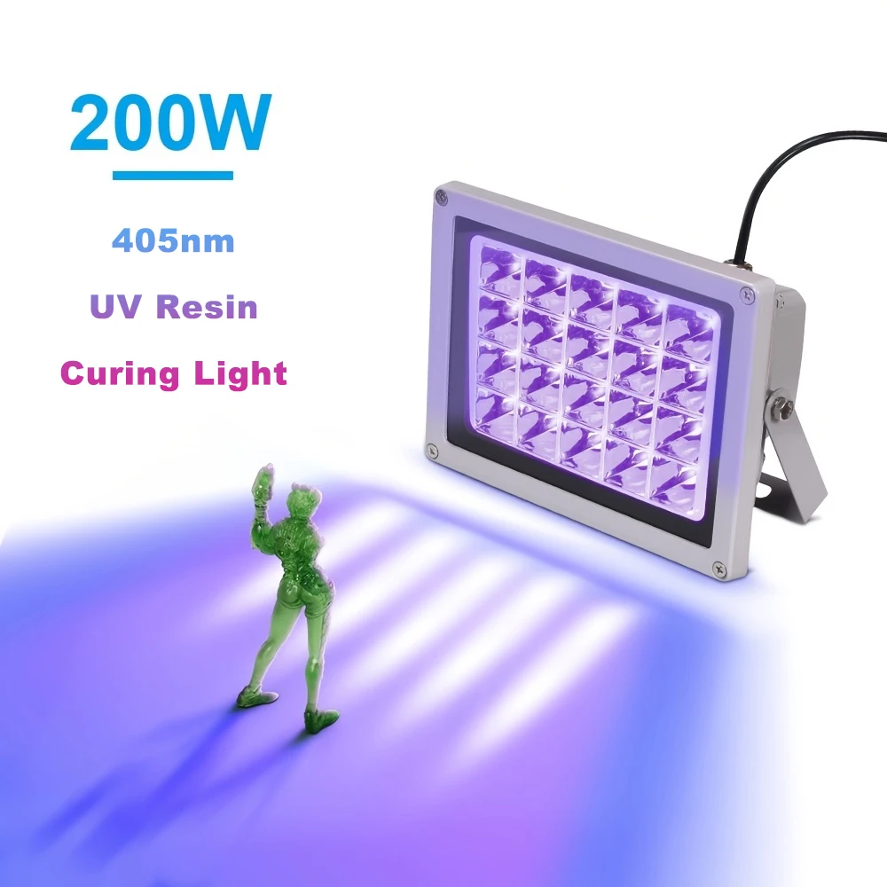 

UV Resin Curing Light 405nm For Anycubic Elegoo SLA/DLP 3D Printer Solidify Photosensitive Resin 200W Output Affect Fast Curing