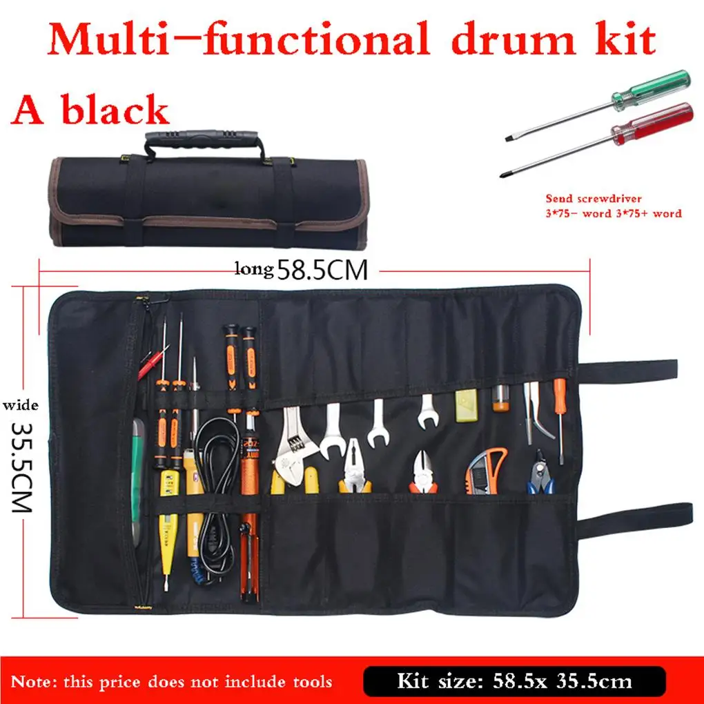 

Rolled Tool Kit Handles Bag Oxford Storage Bags Folding Pocket Carrying Toolkit Instrument Case Pouch Organizer