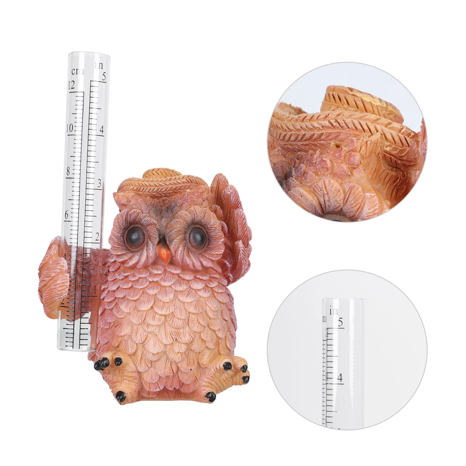 

1 Pc Practical Shape Ornament Statue With Rain Gauge for Garden Lawn Park