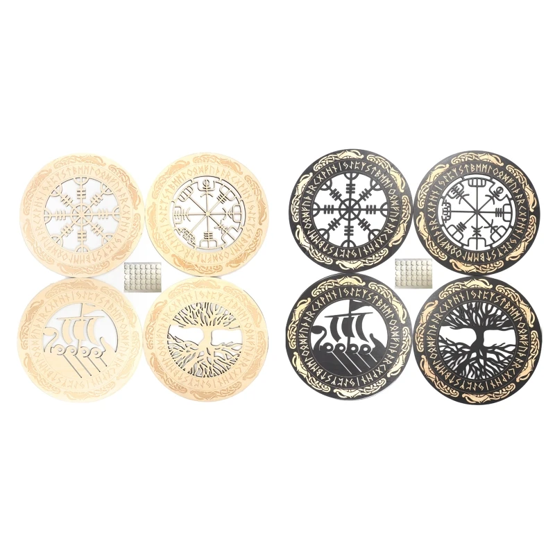 

Nordic Wood Art Decor Set Amulet Symbol Praying Meditation Crafts Ornament