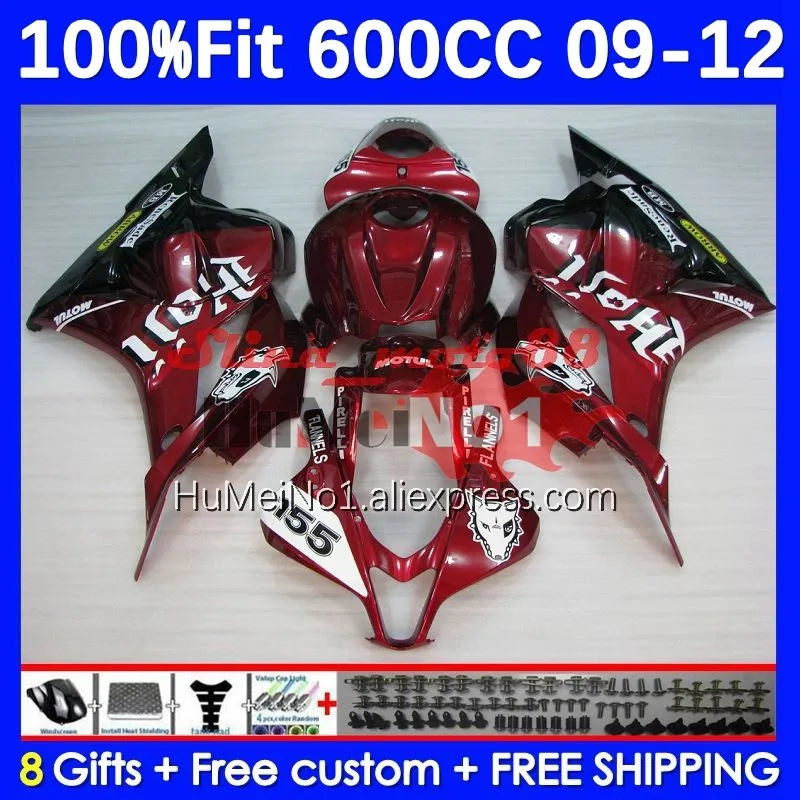 

Injection For HONDA CBR600RR CBR 600 RR CC 600RR 600CC 44No.94 CBR600 RR 2009 2010 2011 2012 F5 09 10 11 12 Fairing wine red blk