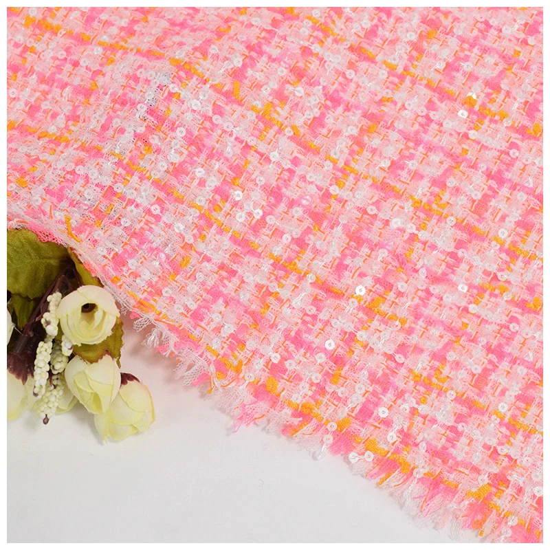 Флуоресцентная Порошковая твидовая ткань с блестками НОВАЯ шапка из полиэстера