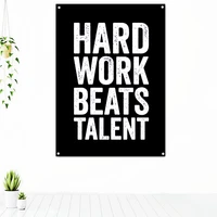 hard work beats talent uplifting tapestry banner flag mural success motivational poster wall hanging painting home decoration