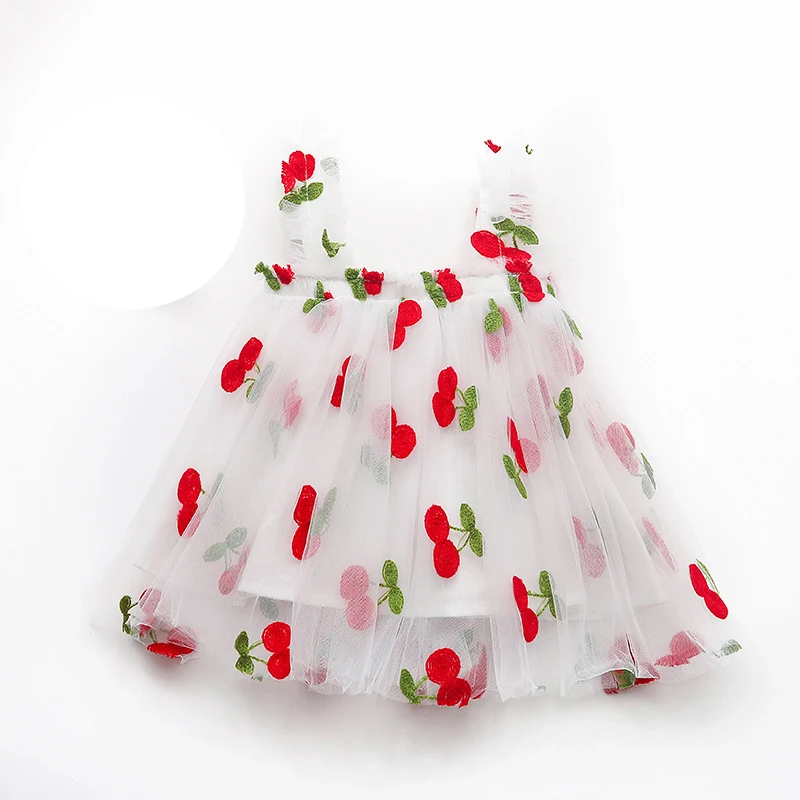 

Summer New Baby Girls Sweet Embroidered Mesh Dress Baby Princess Tutu Dress Kids Baby Girl Cloths