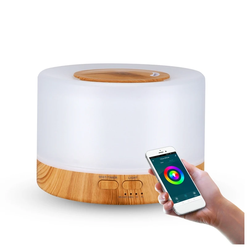 

Smart Wifi 500Ml Aromatherapy Essential Oil Diffuser Air Humidifier, For Tuya, Alexa With 7 LED Colors