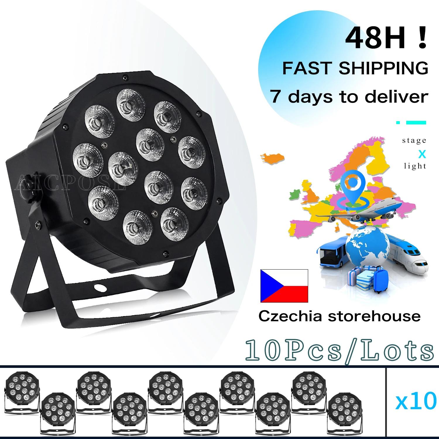 

10Pcs/Lots 12x12W RGBW 4 in 1 12x18W RGBWA+UV 6 in 1 LED Par Light Wireless Remote Control Stage Light for DJ Disco Party