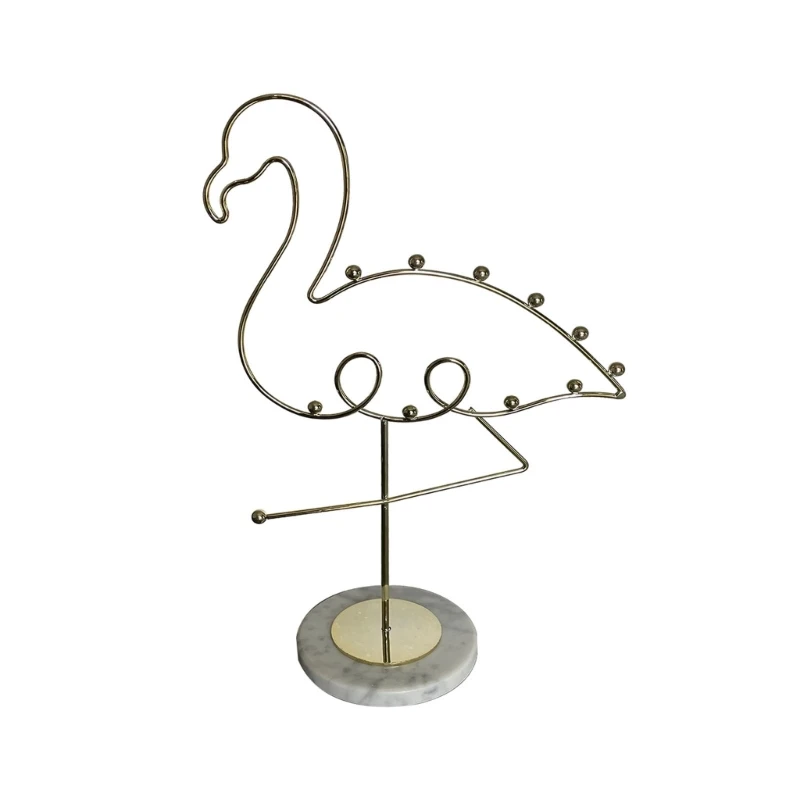 

Alloy Material Jewelry Display Rack Flamingo Shape Jewelry Display Stands Earring Jewelry Display Holders for Necklaces