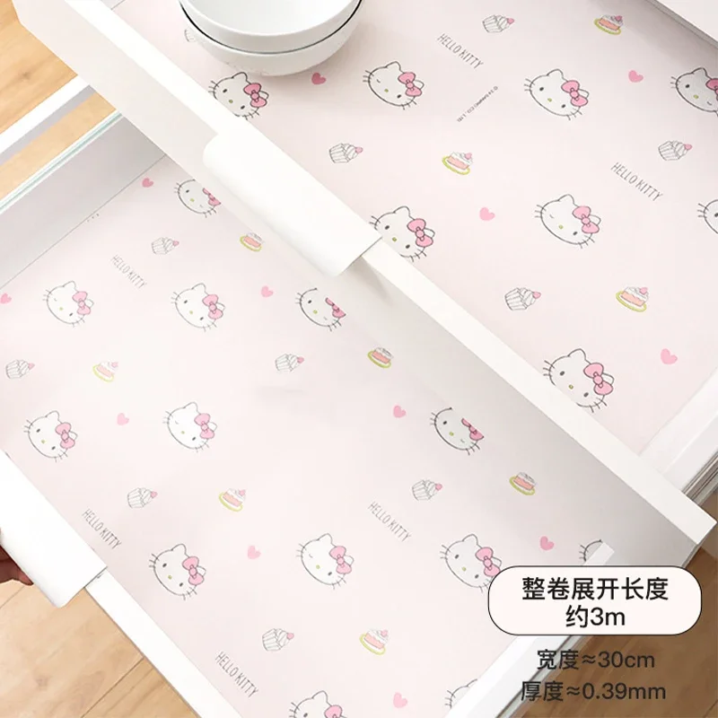 Sanrio Kawaii Hello Kitty коврик для ящика бумажный Kuromi Cinnamoroll аниме мультфильм кухонный