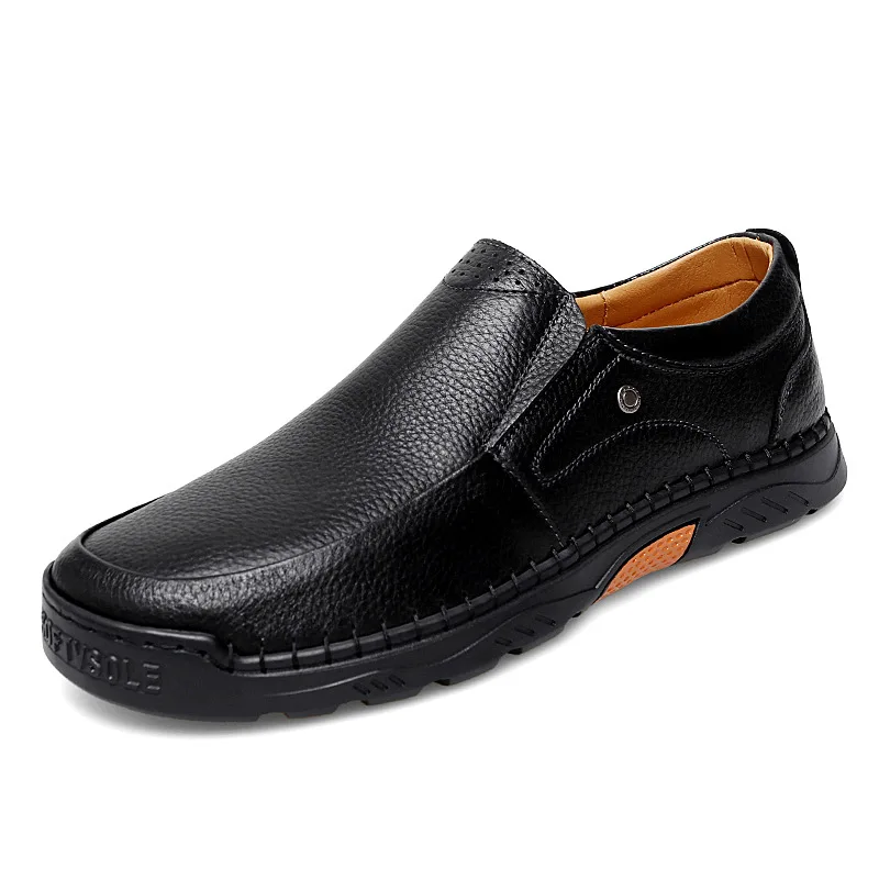 

2023 New Leathers Shoes for Men Spring Autumn Business Casual Breathable Male Shoes Leather Soft Soles Non-slip Loafers Men