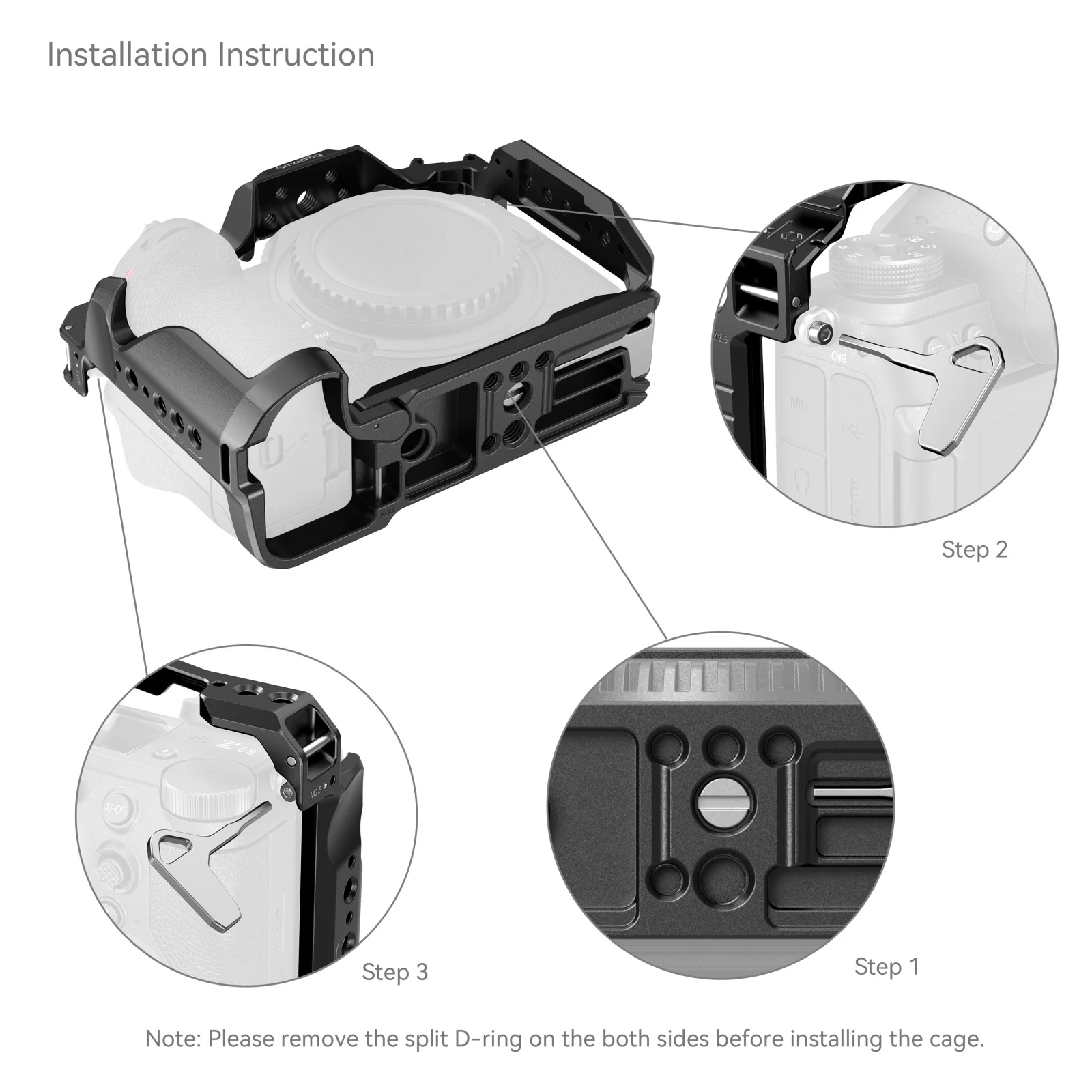 Фото Клетка SmallRig для камеры Nikon Z 6III с быстроразъемной пластиной Arca-Swiss для DJI RS 3 /RS 3 Pro /RS 4 /RS 4 Pro или Крепление для штатива №3